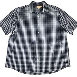 Duluth Trading Co WrinkleFighter Magnetic Shirt Mens 2XL Blue Gingham Adaptive